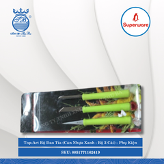 Top-Art Bộ Dao Tỉa (Cán Nhựa Xanh - Bộ 3 Cái) Top-Art Superware Inox 8851771162419