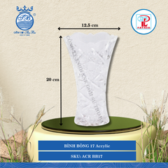 BÌNH BÔNG 17 Acrylic Trắng Ø: 12.5cm Cao: 20cm Fataco Nhựa ACR BB17