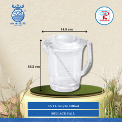 Bình Ca 1L, Ca 1.5L Acrylic (Nhiều Size) Fataco Nhựa