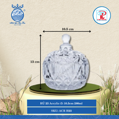 HỦ 23 Acrylic Trắng Ø: 10.5cm 280ml Cao: 13cm Fataco Nhựa ACR H23