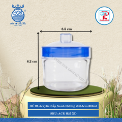 HỦ 25 Acrylic Nắp Xanh Dương Ø: 8.5cm 310ml Cao: 8.2cm Fataco Nhựa ACR H25 XD