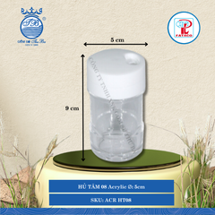 HỦ TĂM 08 Acrylic Trắng Ø: 5cm Cao: 9cm Fataco Nhựa ACR HT08