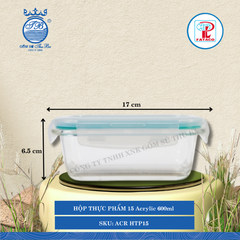 Hộp Thực Phẩm Chữ Nhật Acrylic (Nhiều Size) Fataco Nhựa