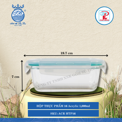 Hộp Thực Phẩm Chữ Nhật Acrylic (Nhiều Size) Fataco Nhựa