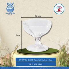 LY RƯỢU (LR 03) Acrylic Trắng Ø: 8.5cm 110ml Cao: 8cm Fataco Nhựa ACR LR03