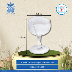LY RƯỢU (LR 05) Acrylic Trắng Ø: 8.5cm 175ml Cao: 11.6cm Fataco Nhựa ACR LR05