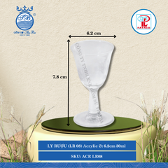 LY RƯỢU (LR 08) Acrylic Trắng Ø: 6.2cm 30ml Cao: 7.8cm Fataco Nhựa ACR LR08