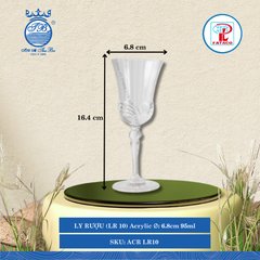 LY RƯỢU (LR 10) Acrylic Trắng Ø: 6.8cm 95ml Cao: 16.4cm Fataco Nhựa ACR LR10