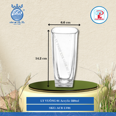 Ly Vuông LV 01 Acrylic (Nhiều Màu) Fataco Nhựa