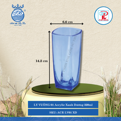 Ly Vuông LV 01 Acrylic (Nhiều Màu) Fataco Nhựa