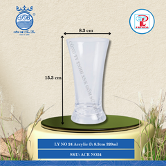 LY NO 24 Acrylic Trắng Ø: 8.3cm 320ml Cao: 15.3cm Fataco Nhựa ACR NO24