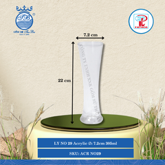 LY NO 29 Acrylic Trắng Ø: 7.2cm 305ml Cao: 22cm Fataco Nhựa ACR NO29
