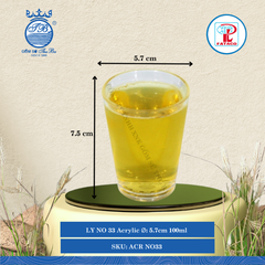 LY NO 33 Acrylic Trắng Ø: 5.7cm 100ml Cao: 7.5cm Fataco Nhựa ACR NO33