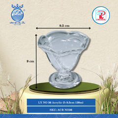 LY NO 36 Acrylic Trắng Ø: 9.5cm 130ml Cao: 9cm Fataco Nhựa ACR NO36