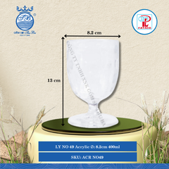 LY NO 49 Acrylic Trắng Ø: 8.2cm 400ml Cao: 13cm Fataco Nhựa ACR NO49