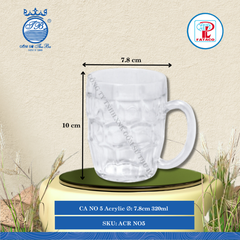 CA NO 5 Acrylic Trắng Ø: 7.8cm 320ml Cao: 10cm Fataco Nhựa ACR NO5