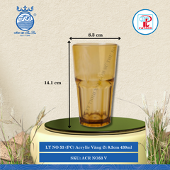 LY NO 53 (PC) Acrylic Vàng Ø: 8.3cm 430ml Cao: 14.1cm Fataco Nhựa ACR NO53 V