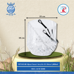 Xô Đựng Đá XĐ 04, XĐ 05, XĐ 06 Quai Inox Acrylic (Nhiều Size) Fataco Nhựa