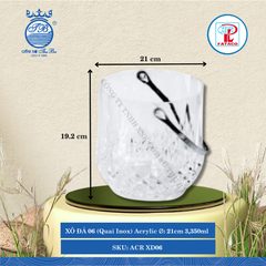 Xô Đựng Đá XĐ 04, XĐ 05, XĐ 06 Quai Inox Acrylic (Nhiều Size) Fataco Nhựa