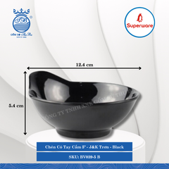 Chén Có Tay Cầm 5" J&K Trơn Black (Đen) 220ml Dài: 12.4cm Rộng: 11.1cm Cao: 5.4cm Superware Nhựa BV039-5 B