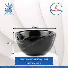 Chén Tương 3.6" J&K Trơn Black (Đen) Ø: 9.2cm Cao: 4.5cm Superware Nhựa BV119-3.6 B