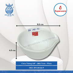Chén Tương 3.6" J&K Trơn Plain (Trắng Trơn) Ø: 9.2cm Cao: 4.5cm Superware Nhựa BV119-3.6 P