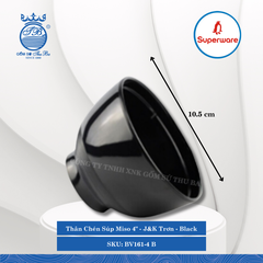 Thân Chén Súp Miso 4" J&K Trơn Black (Đen) Ø: 10.5cm Superware Nhựa BV161-4 B