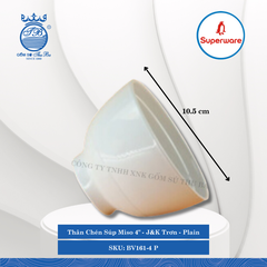 Thân Chén Súp Miso 4" J&K Trơn Plain (Trắng Trơn) Ø: 10.5cm Superware Nhựa BV161-4 P