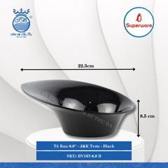Tô Rau 8.8'' J&K Trơn Black (Đen) 410ml Dài: 22.3cm Rộng: 20cm Cao: 8.5cm Superware Nhựa BV167-8.8 B