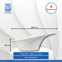 Tô Rau 8.8'' J&K Trơn Plain (Trắng Trơn) 410ml Dài: 22.3cm Rộng: 20cm Cao: 8.5cm Superware Nhựa BV167-8.8 P