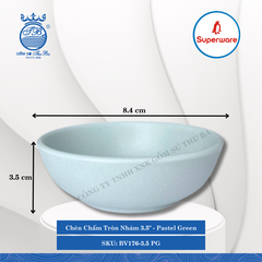 Chén Chấm Tròn Nhám 3.5" J&K Nhám Pastel Green (Xanh Phấn) Ø: 8.4cm 120ml Cao: 3.5cm Superware Nhựa BV176-3.5 PG