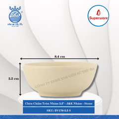 Chén Chấm Tròn Nhám 3.5" J&K Nhám Stone (Nâu Đá) Ø: 8.4cm 120ml Cao: 3.5cm Superware Nhựa BV176-3.5 S