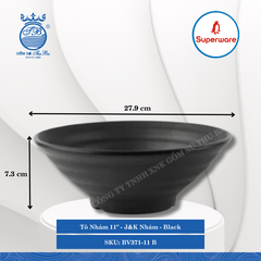 Tô Nhám 11" J&K Nhám Black (Đen) Ø: 27.9cm Cao: 7.3cm Superware Nhựa BV371-11 B
