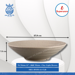 Tô Nhám 11" J&K Nhám Clay Light Brown (Nâu Đất Nhạt) Ø: 27.9cm Cao: 7.3cm Superware Nhựa BV371-11 CLB