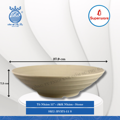 Tô Nhám 11" J&K Nhám Stone (Nâu Đá) Ø: 27.9cm Cao: 7.3cm Superware Nhựa BV371-11 S