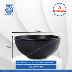 Tô Nhám Vân Đá J&K Nhám Black (Đen) (Nhiều Size) Superware Nhựa