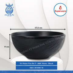 Tô Nhám Vân Đá J&K Nhám Black (Đen) (Nhiều Size) Superware Nhựa