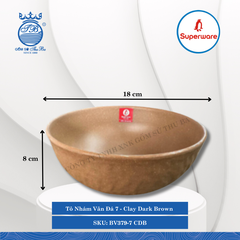 Tô Nhám Vân Đá J&K Nhám Clay Dark Brown (Nâu Đất Đậm) (Nhiều Size) Superware Nhựa
