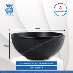 Tô Nhám Vân Đá J&K Nhám Black (Đen) (Nhiều Size) Superware Nhựa