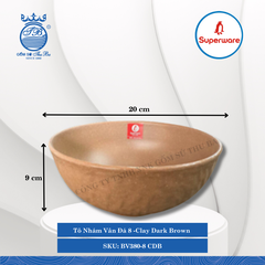 Tô Nhám Vân Đá J&K Nhám Clay Dark Brown (Nâu Đất Đậm) (Nhiều Size) Superware Nhựa