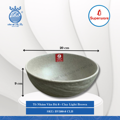 Tô Nhám Vân Đá J&K Nhám Clay Light Brown (Nâu Đất Nhạt) (Nhiều Size) Superware Nhựa