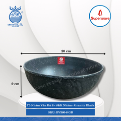 Tô Nhám Vân Đá J&K Nhám Granite Black (Đá Đen) (Nhiều Size) Superware Nhựa