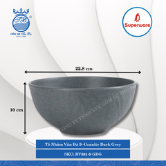 Tô Nhám Vân Đá J&K Nhám Granite Dark Grey (Xám Granite) (Nhiều Size) Superware Nhựa
