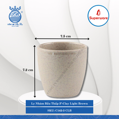 Ly Nhám Bầu Thấp 3" J&K Nhám Clay Light Brown (Nâu Đất Nhạt) Ø: 7.5cm 230ml Cao: 7.2cm Superware Nhựa C142-3 CLB