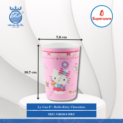 Ly Cao 3" Hoa Văn Trẻ Em Hello Kitty Chocolate Ø: 7.8cm 360ml Cao: 10.7cm Superware Nhựa C6216-3 HKC