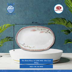 Dĩa Hình Khay LĐB 1012 Hoa Lan Hồng (Nhiều Size) CK Sứ