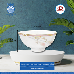 Chén Cơm Tròn LĐB 1012 - Hoa Lan Hồng Ø: 11.2cm 230ml Cao: 5.5cm CK Sứ CK 89 1012