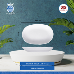 Dĩa Hình Khay LĐB 0008 Trắng (Nhiều Size) CK Sứ