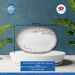 Dĩa Hình Khay LĐB 1012 Hoa Lan Hồng (Nhiều Size) CK Sứ