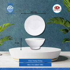 Chén Tương Trắng TRG Ø: 8.5cm 100ml Cao: 4cm CK Sứ CK A35417 TRG